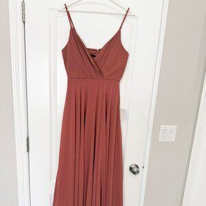 Coral LuLus layered chiffon dress